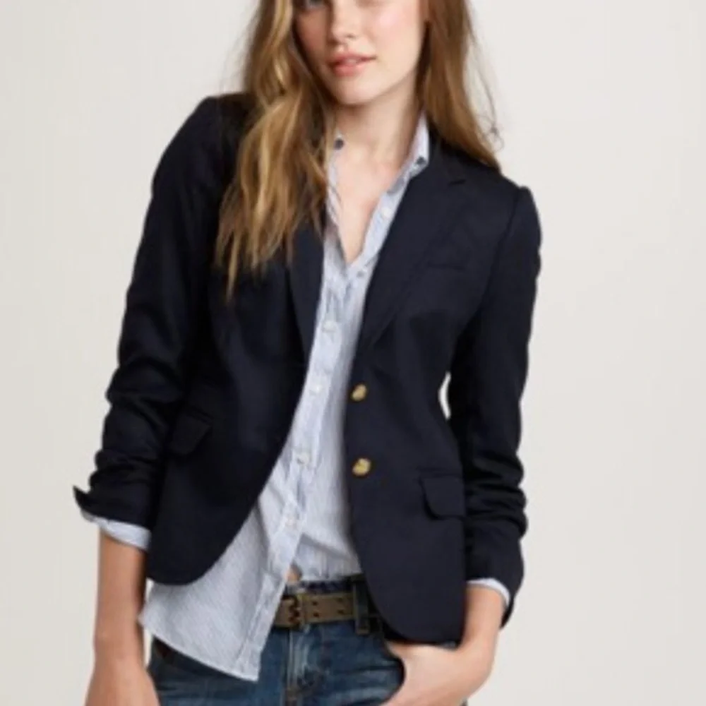 J. Crew navy wool school boy blazer